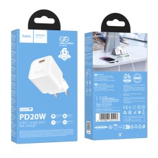 Travel Charger Hoco N64 Ingenious Single Port GaN PD20W USB-C 5V 3.0A White