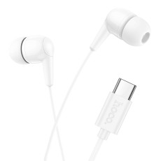 Hands Free Hoco M97 Enjoy Universal Earphones Stereo Bass USB-C with Microphone Compatible with All USB-C Devices White 1.2m