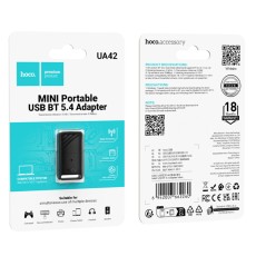 Wireless Adapter Hoco UA42 USB Bluetooth v5.4 Black