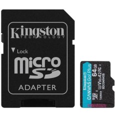 Micro SDXC 64GB Kingston CanvasGo+ Class 10 with Adapter up to 200Mb/s SDCG4/64GB