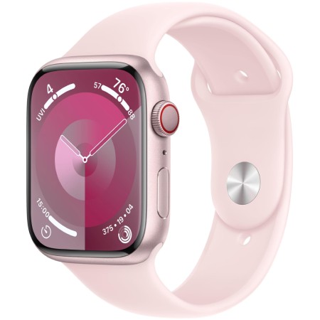 Apple Watch Series 9 Aluminum 45mm GPS eSim NFC IP6X Aluminum Case Pink with Light Pink Sport Band MRMK3QF/A