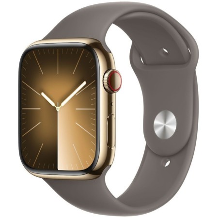 Apple Watch Series 9 45mm GPS eSim NFC IP6X Stainless Steel Case Gold with Clay Sport Band MRMR3QF/A