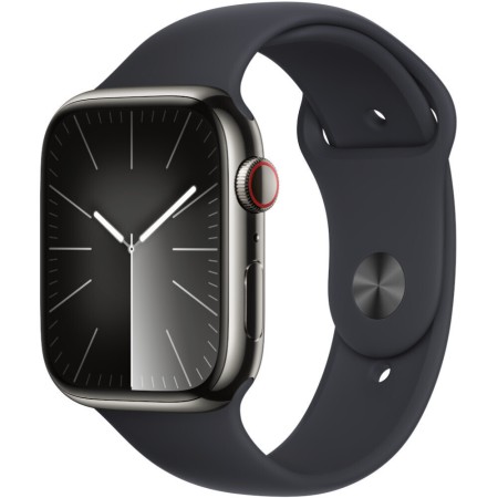 Apple Watch Series 9 45mm GPS eSim NFC IP6X Stainless Steel Case Graphite with Midnight Sport Band MRMW3QF/A
