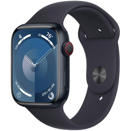 Apple Watch Series 9 Aluminum 45mm GPS eSim NFC IP6X Stainless Steel Case Midnight with Midnight Sport Band MRMD3QF/A