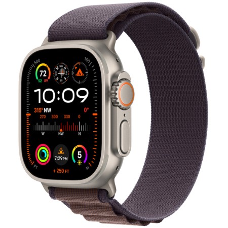 Apple Watch Ultra 2 49mm GPS eSIM NFC IP6X Titanium Case with Indigo Alpine Loop MREW3FD/A