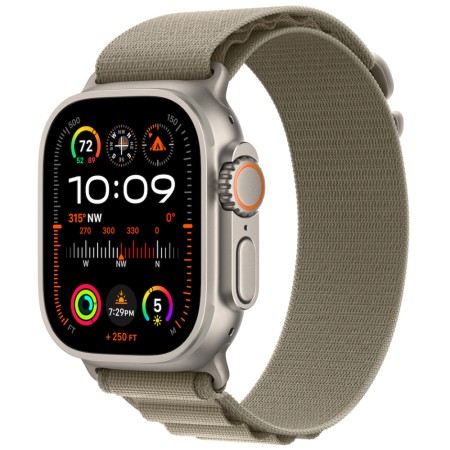 Apple Watch Ultra 2 49mm GPS eSIM NFC IP6X Titanium Case with Olive Alpine Loop MREY3FD/A