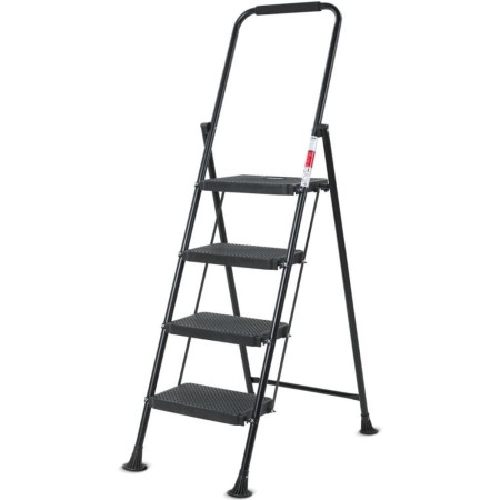 Inter Step Ladder Lamart LT8098 4 Steps with Anti-slip Surface for Indoor and Outdoor Use Black