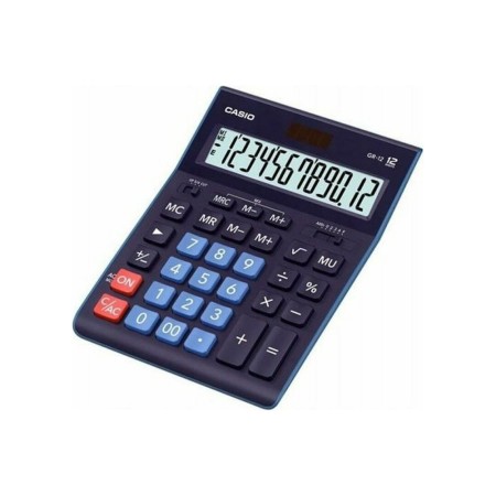 Calculator Dual 12 Digits LCD Display Casio GR-12-BU-W-EP Blue