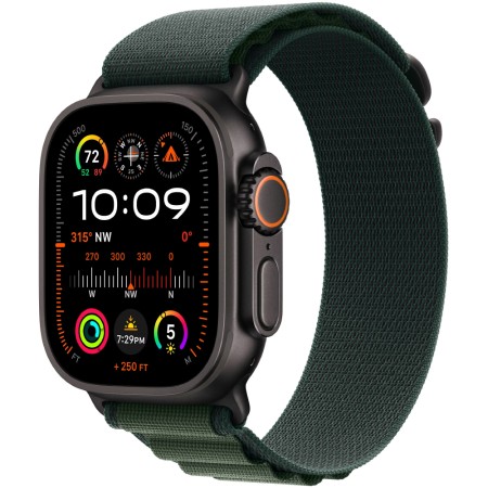 Apple Watch Ultra 2 49mm GPS eSIM NFC IP6X Titanium Case with Dark Green Alpine Loop MX4T3NF/A