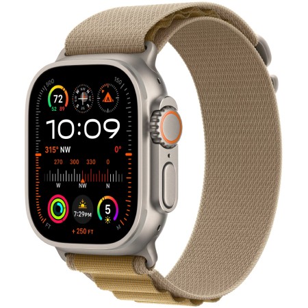 Apple Watch Ultra 2 49mm GPS eSIM NFC IP6X Natural Case with Tan Alpine Loop MX4F3NF/A
