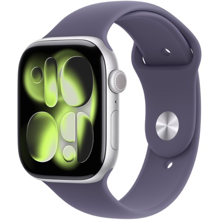Apple Watch Series 11 (2025) Aluminum 46mm GPS eSim NFC IP6X  Aluminum Case Silver with Sport Band Purple Fog MEVA4ZR/A