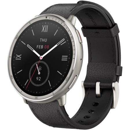 Smartwatch Amazfit Active 2 (Round Premium) 1.32" AMOLED  GPS NFC 5 ATM Call Version Black Leather Strap