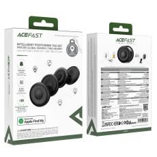Set Acefast Tag S1 Anti-Lost Tracker Only for iOS Works With Apple Find My Network with Protective Case and Strap Black Pcs.4