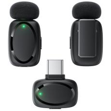 Lavalier Microphones Acefast R2 HD Noise Reduction Low Latency 15m Range and 20hr Battery Life with USB-C Transmitter and Charging Case Black