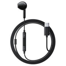 Hands Free Acefast L9 Single Earphone USB-C with HD Mic Compatible with All USB-C Devices Black 1.2m