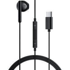 Hands Free Acefast L9 Single Earphone USB-C with HD Mic Compatible with All USB-C Devices Black 1.2m