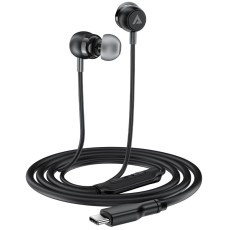 Hands Free Acefast L8 Earphones Stereo USB-C Black 1.2m with HD Mic Compatible with All USB-C Devices