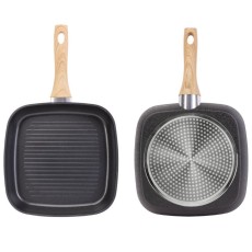 Grill Pan Aluminum 26cm NATUR Lamart LT1307 Black
