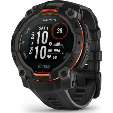 Garmin Instinct 3 Solar Aluminium 45mm GPS NFC 10 ATM Black with Black Band