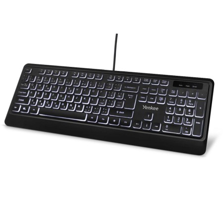 Yenkee YKB 1025CS Wired Backlit Keyboard with 1.5m USB Cable and Low Profile Silent Keys Black