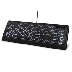 Yenkee YKB 1025CS Wired Backlit Keyboard with 1.5m USB Cable and Low Profile Silent Keys Black