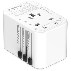 International Adapter Charger Energizer ETC200 US/AU UK EU with 1xUSB-A 30W 2xUSB-C 45W/12W GaN White