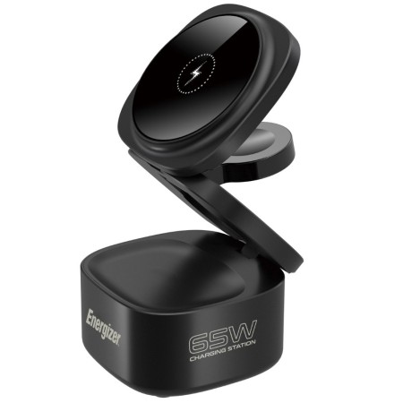 Desktop Charger Energizer 5-in-1 WCP311 65W with 1xUSB-C 65W 1xUSB-A 18W and Wireless Charging 15W Black