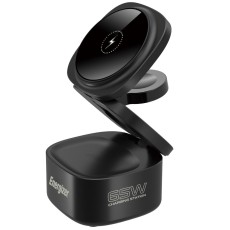 Desktop Charger Energizer 5-in-1 WCP311 65W with 1xUSB-C 65W 1xUSB-A 18W and Wireless Charging 15W Black