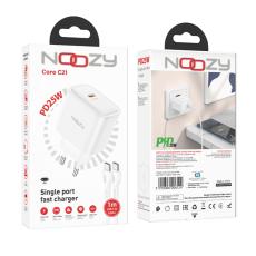 Noozy Core C21 PD25W Travel Charger with USB-C to USB-C Cable White