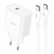 Noozy Core C21 PD25W Travel Charger with USB-C to USB-C Cable White