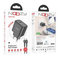 Noozy Core+ C21 PD25W Travel Charger with USB-C to USB-C Cable Black