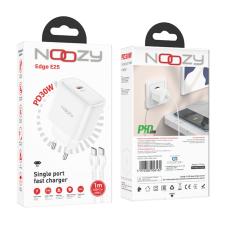 Noozy Edge E25 PD30W Travel Charger with USB-C to USB-C Cable 1m White