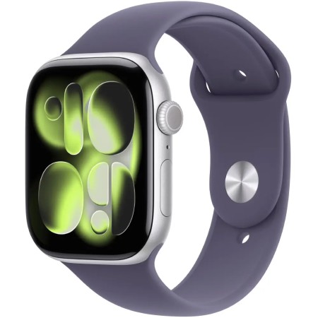 Apple Watch Series 11 (2025) Aluminum 42mm GPS NFC IP6X  Aluminum Case Silver with Sport Band Purple Fog