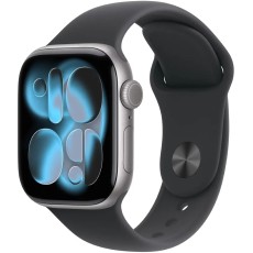 Apple Watch Series 11 (2025) Aluminum 46mm GPS NFC IP6X Aluminum Case Space Grey with Sport Band Black