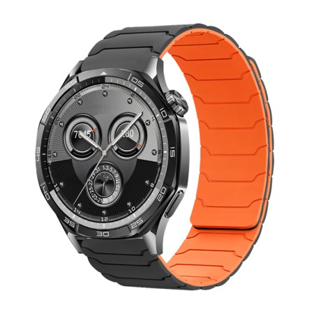 Watchband Hoco WH21 Flexible Silicon Magnetic for Samsung Huawei Xiaomi Vivo OPPO etc 22mm Universal Black with Orange