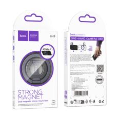 Mobile Phone Magnetic Ring Holder  Hoco GH9 with Double Magnets Silver