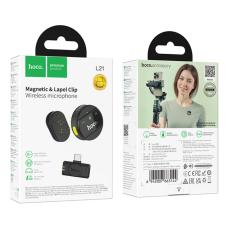 Lavalier Microphone Hoco L21 Charm with Magnetic Clamp 800mAh 80min Use Time Type-C Black