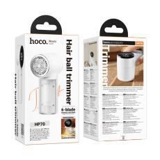 Portable Rechargeable Fabric Shaver Hoco HP70 800mAh Six Blades 7800 Rpm 3 Speed Settings and LED Display White