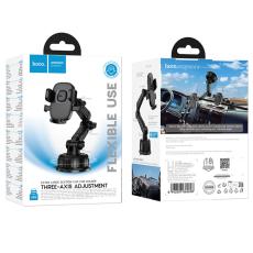 Car Mount Hoco H89 Crown  for Windshield or Console with Extension Arm for Devices 4.5"-7" Black Metal Grey