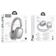 Wireless Stereo Headphone Hoco W63 Triunfo ANC v5.4 500mAh with AUX Port Silver
