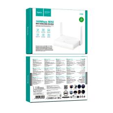 WiFi Router Mini Hoco HI36 Wifi4 300Mbps 2.4GHz 2x5dBi White