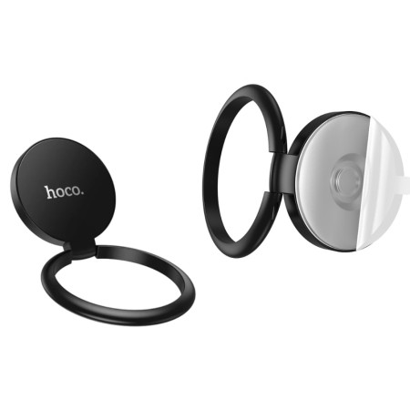Mobile Phone Metallic Ring Holder Hoco DCA64 with 360&deg; Rotation Black