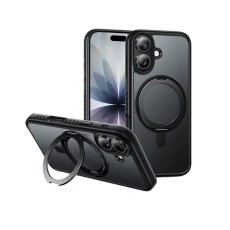 Hoco Premium Rotating Magsafe Case for Apple iPhone 17 with Built-in Stand Black