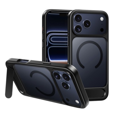 Hoco Premium Vip Magsafe Case for Apple iPhone 17 Pro Max with Built-in Stand Black