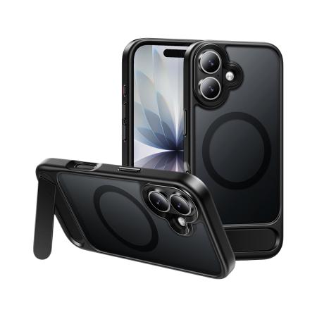 Hoco Premium Vip Magsafe Case for Apple iPhone 17 with Built-in Stand Black