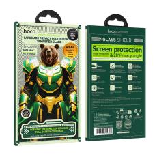 Hoco Bear Shield A888 HD 4H 0.4mm Tempered Glass Large Arc 28 Degrees Privacy Protection for Apple iPhone 17 16 Pro