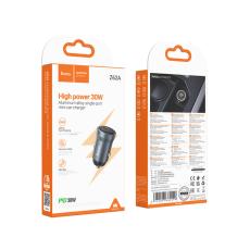 Car Charger Hoco Z62A Mini QC PD30W 1xUSB-C QC Alluminum Alloy Black