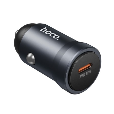 Car Charger Hoco Z62A PD30W 1xUSB-C QC Alluminum Alloy Black