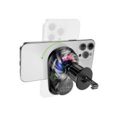 Car Mount Hoco HW36 for Devices 4.5"-7" Air Vent Mounted with Wireless Charger up to 15W and Phone Cooler Black
