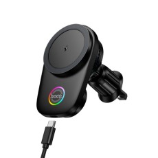 Car Mount Hoco HW36 for Devices 4.5"-7" Air Vent Mounted with Wireless Charger up to 15W and Phone Cooler Black